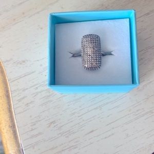 Platinum/sterling silver/diamond